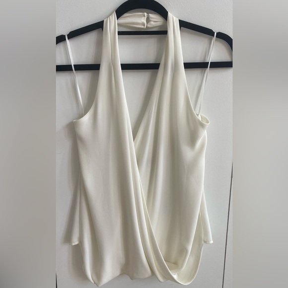 Abbeline Tops - white wrap blouse